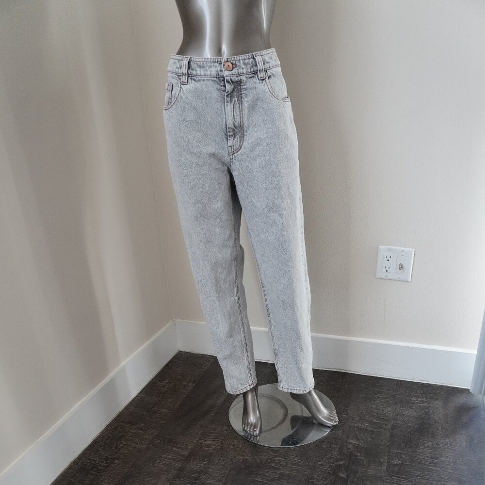 Brunello Cucinelli Monili Jeans Baggy Tapered Leg Gray Wash Denim Size 10 - Picture 2 of 7
